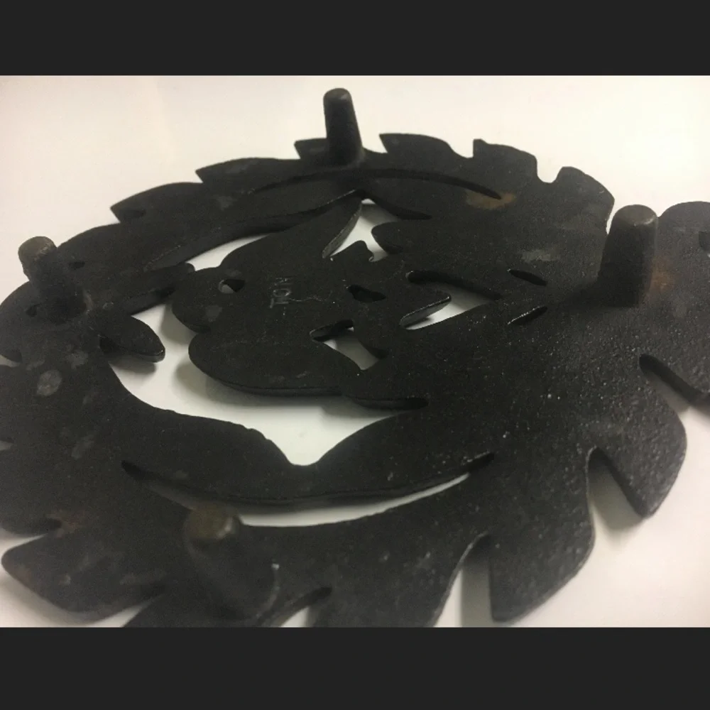 Wilton Cast Iron T-11 Cupid and Eagle & Laurel Wreath Design Trivets Set of Two